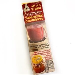 Vintage Osterizer Mini Blend 1/2 Pint Containers